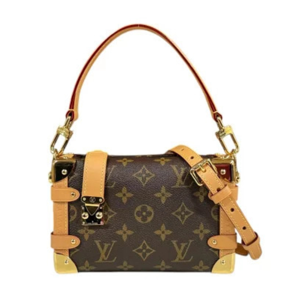 Louis Vuitton Side Trunk Monogram Shoulder Bag Canvas Brown